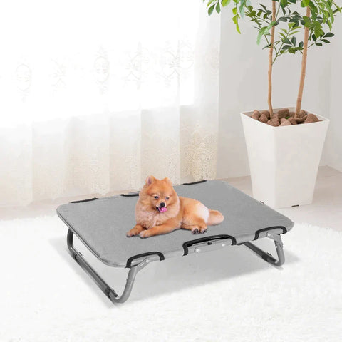 Rootz Pet Bed - Dog Lounger - Dog Bed - Cat Bed - Sleeping Bed - Foldable - Grey - 59 X 46 X 15cm