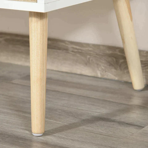 Rootz TV Stand - TV Cabinet - TV Board - TV Shelf - Living Room - Drawer - White/Wood - 117L x 39W x 57H cm