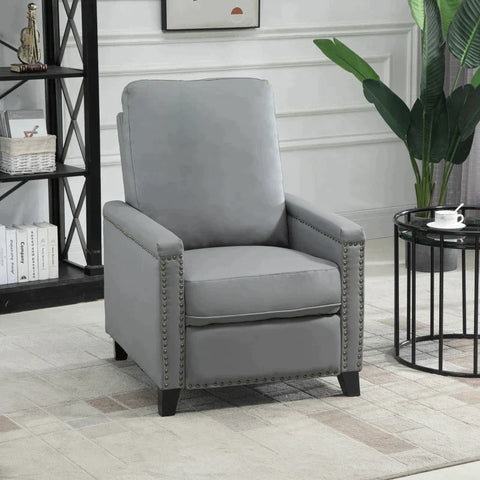 Rootz Recliner Chair - Reclining Function - Armchair - Tv Armchair - Grey -  70.5 cm x 86 cm x 99 cm