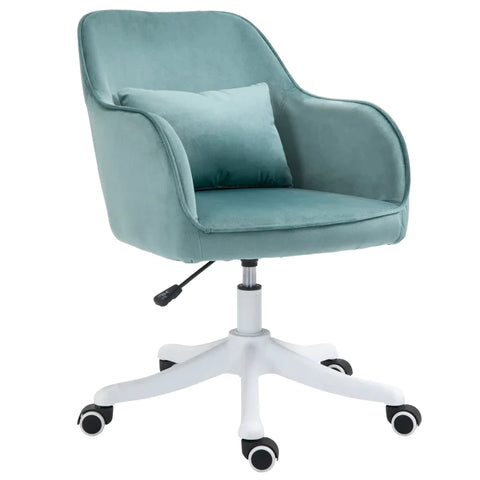 Rootz Massage Office Chair - In Velvet Look - With Vibration Function - Green - 55 cm x 65 cm x 86 cm