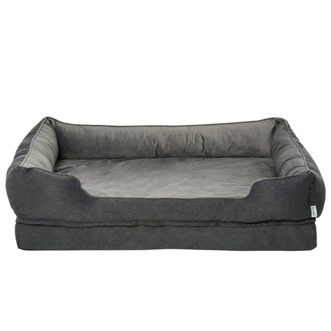 Rootz Hondenbed - Luxe Hondenbed - Hondenkussen - Hondenmatras - Dierenbed - Hoes Afneembaar en Wasbaar - Polyester - Grijs - 110 x 85 x 28 cm