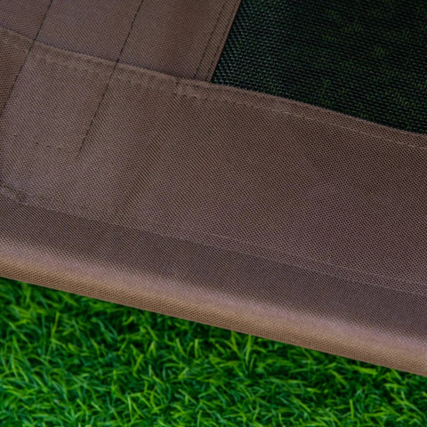 Rootz Pet Bed With Canopy - Raised Dog Bed - Outdoor Dog Lounger With Roof - Breathable - Taffeta Coffee - 61 x 46 x 62 cm