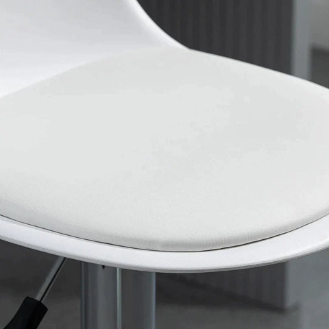 Rootz Barhocker – Zwei Set-Barhocker – Hocker – höhenverstellbar – drehbar – Kunstleder/PP/Stahl – Weiß – 40 x 42 x 82–104 cm