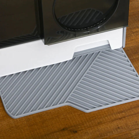 Rootz Hooded Cat Litter Tray with Scoop - Cat Litter Box with Drawer Pan - Handle - Deodorants - Hut Design - Front Entrance - Grey - 47 x 45 x 42cm