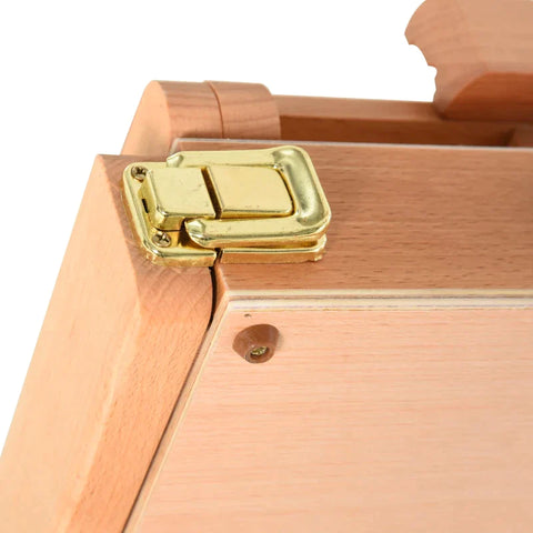 Rootz Suitcase Easel - Easel Stretcher - Studio Easel - Angle - Adjustable - Foldable With Drawer - Natural - Beech Wood