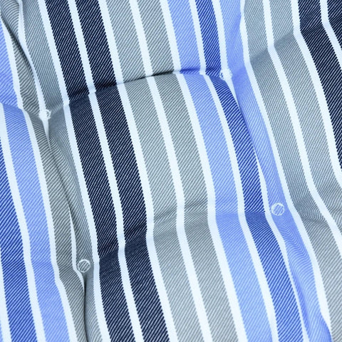 Rootz Cushions - Seat Cushions - Chair Cushions - Seat Pad - Garden Chair Cushions - Set of 2 - Blue Striped - 50L x 45W x 8D cm