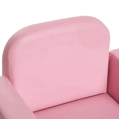 Rootz Children's Sofa - 2-in-1 Children's Sofa Table And Chair Set - Children's Armchair - Mini Sofa - Mini Armchair - Pink