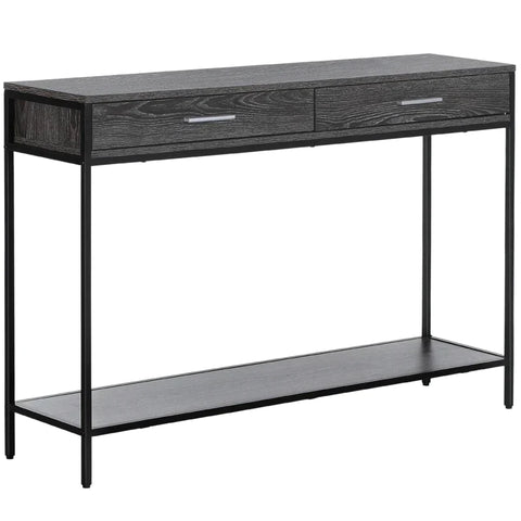 Rootz Console Table - Entrance Table - Side Table - Tafel - 2 Laden - Grijs - 120 x 30 x 81,5 cm