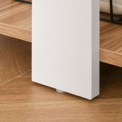 Rootz Desk - Corner desk - Computer desk - Storage compartments - Office -Walnut/White - Cable management - Processed Wood