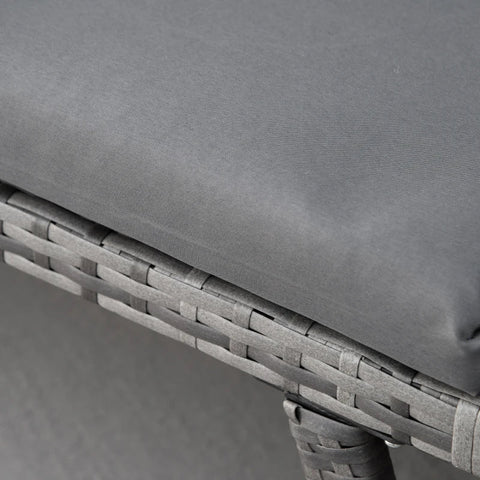 Rootz Garden Sofa - 2-seater Garden Sofa With Foldable Armrests - Grey - 129 x 63 x 67 cm