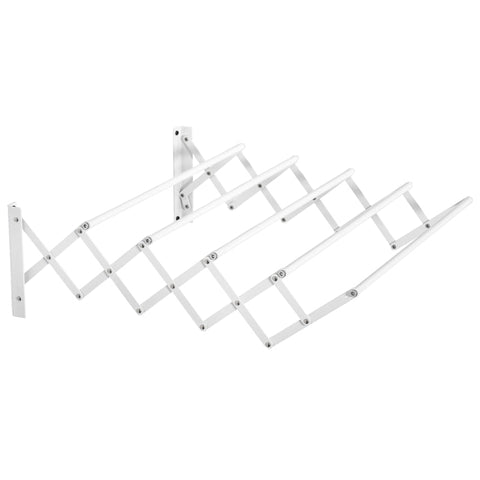 Rootz Wall Mounted Drying Rack - For Wall Mounting - Space-saving Clothes Rack - Wall-mounted Clothes Dryer - Extendable - Foldable - Metal - White - 63.5 x 60 x 20 cm
