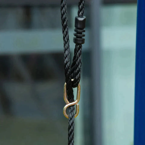 Rootz Kinderschaukel – Gartenschaukel mit Metallgestell – Netzschaukel – Schaukelgestell – Schaukelset – Doppelschaukel mit Kletterleiter – bis zu 4 Kinder von 3–10 Jahren – Blau – 285 x 138 x 175 cm