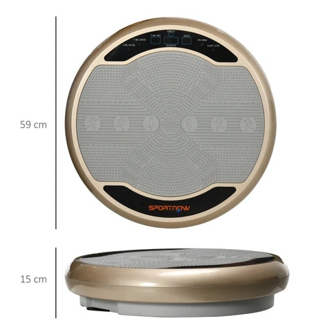 Rootz Trilplaat - 99 intensiteitsniveaus - 2 weerstandsbanden - LED-display - Goudlook - Φ59 x 15H cm