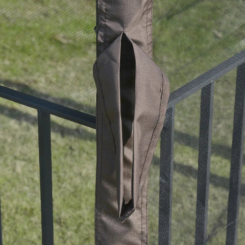 Rootz Gazebo - Metal Gazebo - Garden Gazebo - Party Tent - Pavillion - Garden Tent - Coffee - 2.99L x 2.99W x 2.74H m