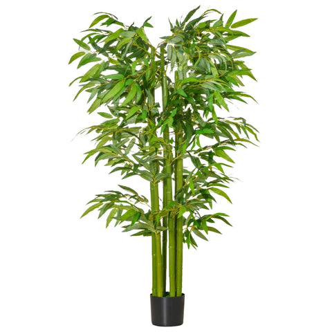 Rootz Artificial Plants - Bamboo Artificial Plant - Indoor Plant - Office Plant - Plastic Pot For Indoors And Outdoors - Green + Black - Ø17 x 160H cm