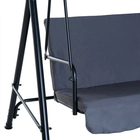 Rootz Hollywood Swing - Garden Swing - Hammock Swing - Swing Bench - Swing Chair With Canopy - 3-seater - Grey - 172 X 110 X 153 Cm