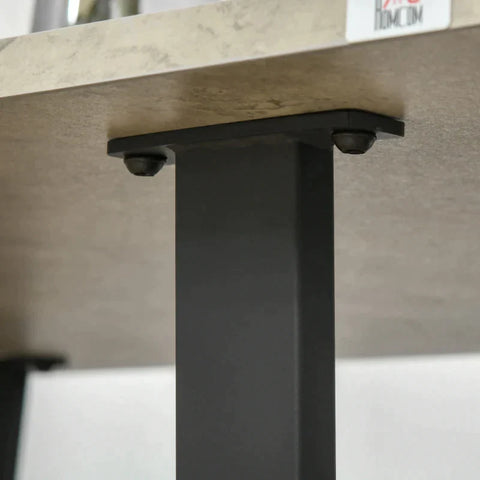 Rootz Dining Table - Dining Room Table - 6 People Dining Table - MDF/Steel - Light Gray - 140L x 80W x 76H cm