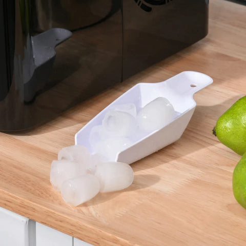 Rootz Ice Cube Machine - 12kg/24h 2l Ice Cube Maker With LED Display - Ice Scoop - Self-cleaning Function - Plastic - Black - 21.2 x 29.5 x 32.6 cm