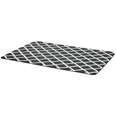 Rootz Diamond Pattern Rug - Carpet - Non-woven Backing - Black + White - 170cm x 120cm x 0.7-0.8cm