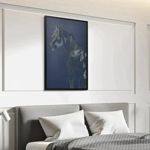 Rootz Wall Art – Wandbilder – Kunstdruck mit Pferdemotiv – Wandkunstdruck – Wohnzimmer-Schlafzimmer-Dekoration – mehrfarbig – 93 x 63 cm