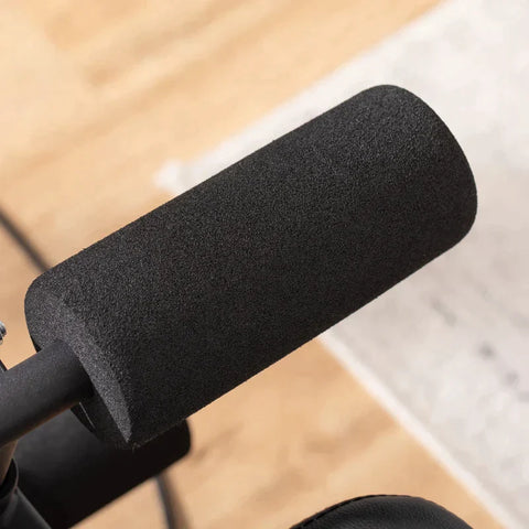 Rootz halterbank - verstelbare trainingsbank met elastisch touw - zitbank voor thuistraining - 6 niveaus - helling van de rugleuning - gewicht tot 150 kg - synthetisch leer - zwart en rood - 145 x 49 x 57-127 cm