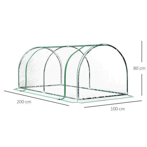 Rootz Greenhouse - Poly Greenhouse - Tunnel Greenhouse - Cold Frame - Plant House - 200 x 100 x 80 cm