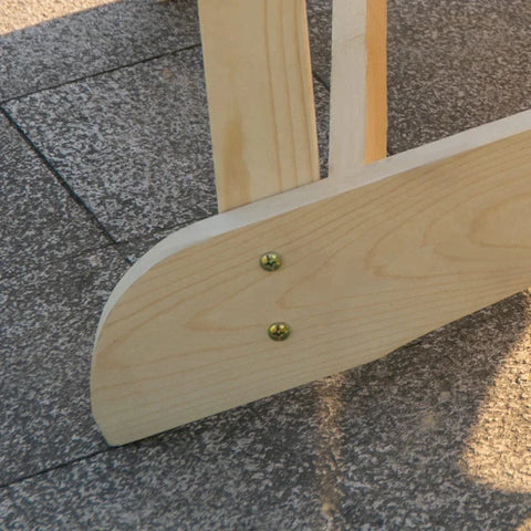 Rootz Gartenstühle – 2 Gartenstühle mit Beistelltisch – natürliches Tannenholz – 178 x 87 x 92 cm