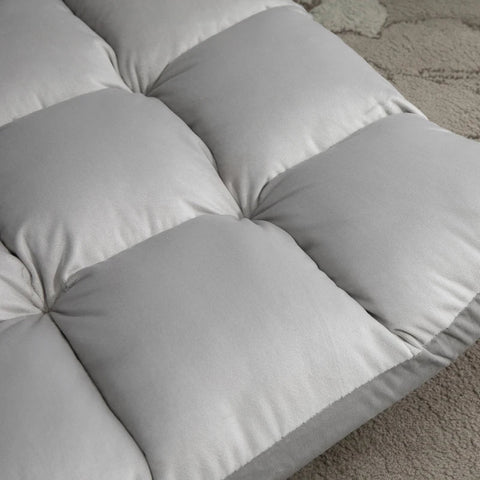 Rootz Vloerstoel - 3-in-1 Opklapbare Vloerstoel - Rugleuning 13 Posities - Verstelbaar Opklapbaar - Ligstoel - Kussen - Metaalschuim - Grijs -55 x 71 x 53,5 cm