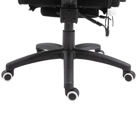 Rootz Office Chair - Massage Office Chair - Massage Function - Height Adjustable - Nylon - Black - 70 x 62 x 120-130 cm