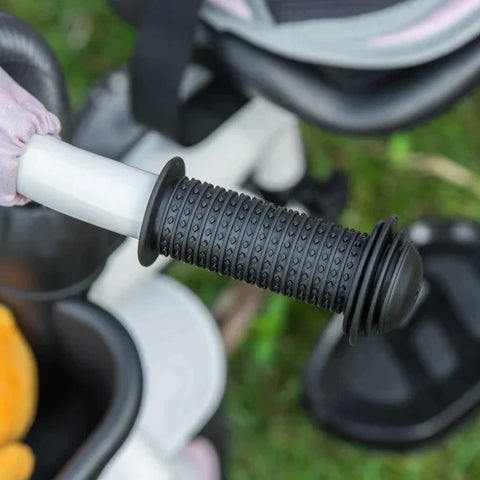 Rootz 2 In 1 Children's Tricycle - Jogger With Steering System - Rod Basket - Sun Canopy - Velvet Touch - Pink - 100 x 48 x 106 cm