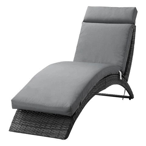 Rootz Liegeauflage – Sonnenliegeauflage – Gartenliegeauflage – Kissen – Polyester/PP-Füllung – Dunkelgrau – 196 x 55 x 8 cm