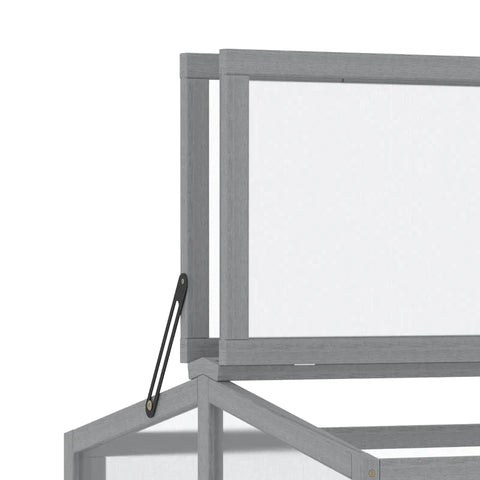 Rootz Greenhouse - Cold Frame Greenhouse - Cold Frame Box - Plantbed Met Deksel - Gemaakt Van Hout En Polycarbonaat - Weerbestendig - Lichtgrijs - 90 x 80 x 58 cm