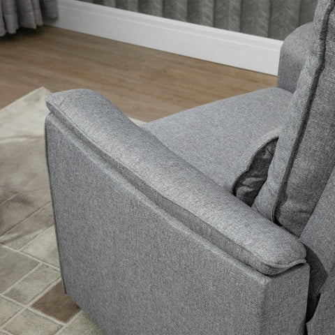 Rootz Recliner – Fernsehsessel – Einzelsofa – 150° neigbar – Polyester – Grau – 83 x 90 x 104 cm