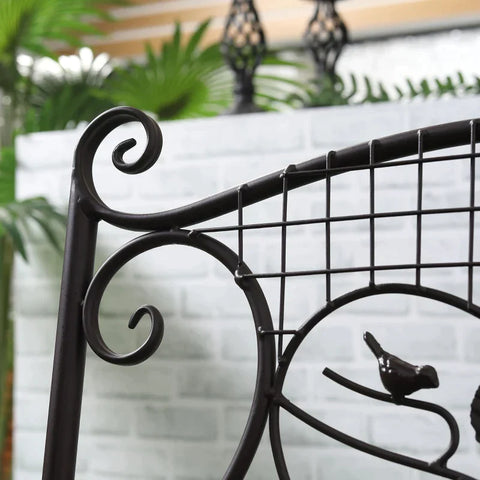 Rootz Garden Bench - Park Bench - 2-Seater Park Bench - Garden Furniture - With Backrest - Up To 220 Kg - Weatherproof - Metal - Coffee - 114 x 53.5 x 91 cm