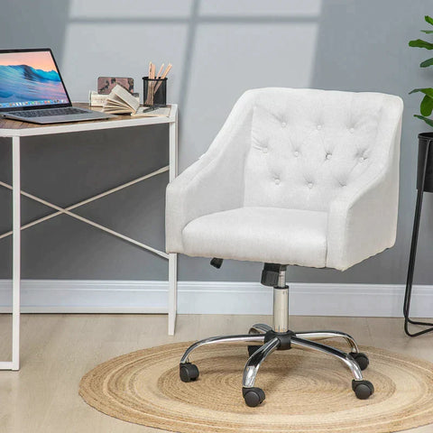 Rootz Chair - Office Chair - Desk Chair - Work Chair - Ergonomic Chair - Rocker Function - Height Adjustable - Cream White - 62L x 61W x 72-80H cm