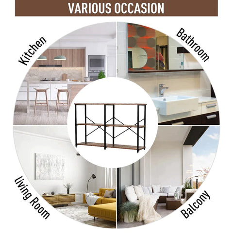 Rootz Lagerregal – Standregal – 3-stufiges Standregal – Aktenregal – Braun – 120 x 30 x 76 cm