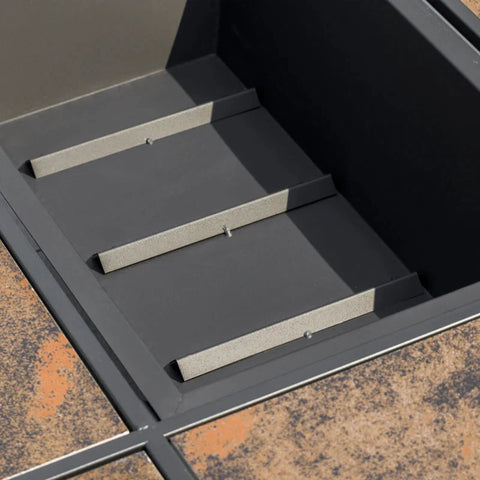 Rootz Fire Pit with Spark Guard - Poker and Cover - Spark Screen - Weather Resistant - Brown + Black - 92L x 71W x 51H cm