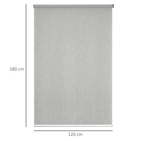 Rootz Roller Blind - Thermal Blind - With Remote Control - USB Interface - Rechargeable Battery - Grey - 120 cm x 7 cm x 180 cm