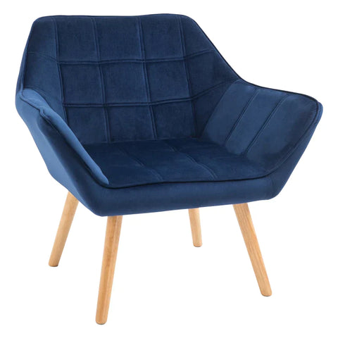 Rootz Fauteuil - Enkele Fauteuil - Vleugelstoel Met Fluweelachtige Hoes - Houten Poten - Huis - Slaapkamermeubels - Groen - 68,5 cm x 61 cm x 72,5 cm