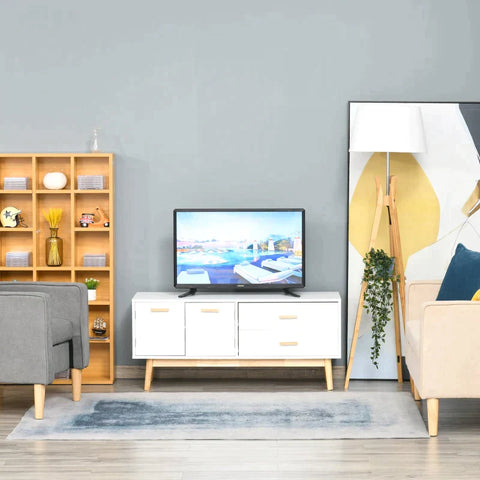 Rootz TV Cabinet - TV Stand - TV Lowboard Chest - Living Room Drawer - White - 115 x 40 x 51 cm