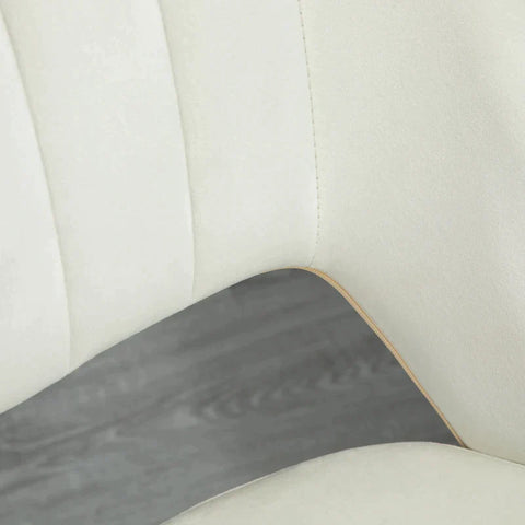 Rootz Stuhl – Bürostuhl – Drehstuhl – Relaxstuhl – Muschelform – Büro – Schlafzimmer – Wohnzimmer – Beige – 49 B x 54 T x 79–91 H cm