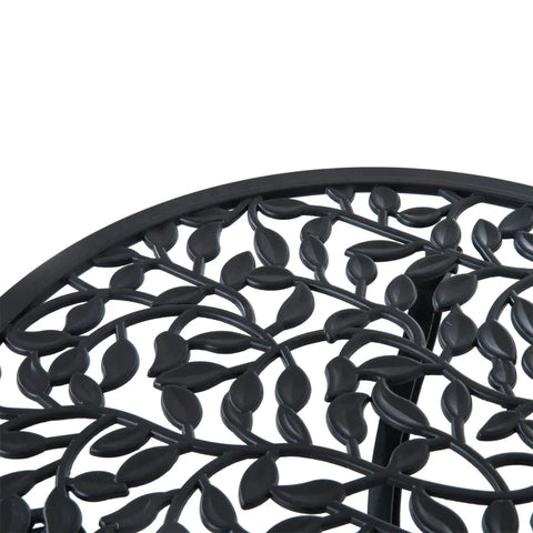 Rootz Bistro Set - Aluminum Garden Set - Balcony Set - Balcony Furniture Set - Bistro Table Chairs Set - Garden Furniture - Black