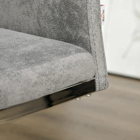 Rootz Chairs - Dining Chair - Dining Room Chair Set - Kitchen Chairs - With Backrest - And Steel Legs - Cantilever Chair - Ergonomically Shaped - Polyester/Steel - Grey - 43.5 x 58.5 x 98.5 cm