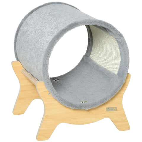 Rootz Cat House - Cat Cave - Cat Bed - Cat Hut - With Shelf - With Scratch Pad - Multi-Layer Board/Polyester - Grey - 41 x 40 x 47 cm