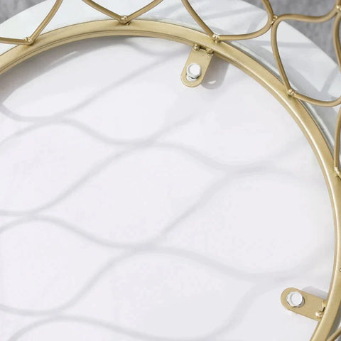 Rootz Patio Table - Garden Table - Side Table - Coffee Table - Marble & Gold Effect - Steel - Gold/White - 41 x 46cm & 35 x 38.5cm