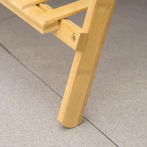 Rootz Houten Plantenstandaard - Ladderplank - Verstelbaar - Hanghoogte Bloemenstandaard - Hangende Bamboe - Naturel - Binnen - Buiten - 100 x 40 x 143 cm