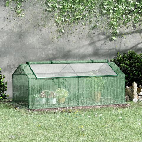 Rootz Greenhouse - Foil Greenhouse With Window - Tomato House - Cold Frame - Green - 180 x 90 x 70 cm