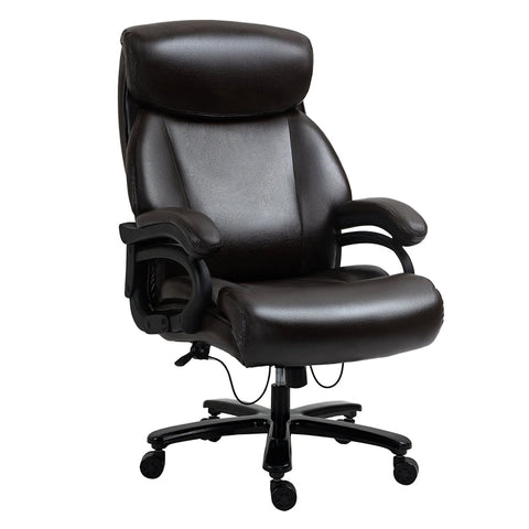 Rootz Office Chair - Gaming Chair - Swivel Chair - Faux Leather - Brown - 72x83x114-122 Cm
