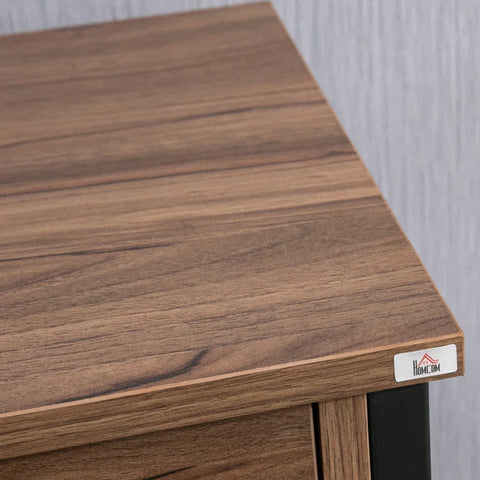 Rootz Console Table In Industrial Design - 2 Drawers - 2 Shelves - Wood Material - Brown + Black - 102 cm x 31 cm x 78 cm