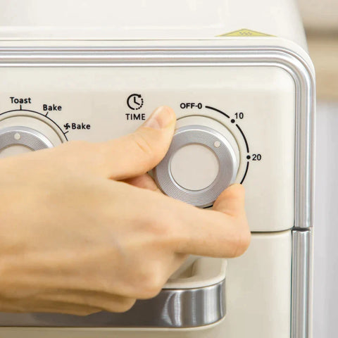 Rootz 5-in1 Mini Oven - 20 L Capacity - 1400w - 1 Baking Rack - 1 Baking Tray - 60 Min. Timer - Off-white - 36L x 37.7W x 34.5H cm